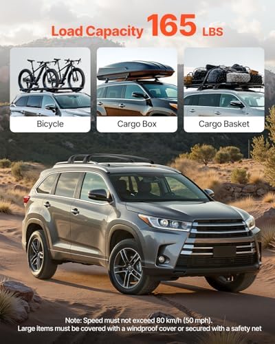 VEVOR Cross Bars Roof Racks, 165lbs Capacity, Compatible - Image 3