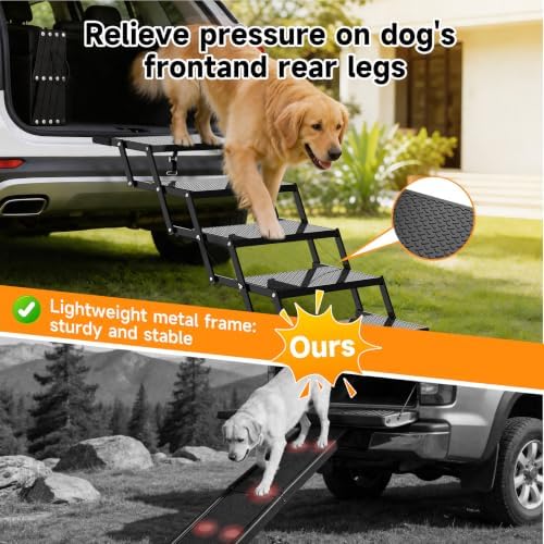 6-Step Dog Stairs for Car, Foldable Pet Steps for Large Dogs - Image 2