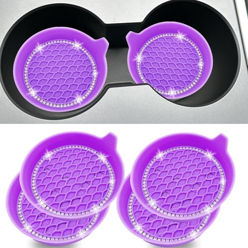 NBTEPEM 4pcs Bling Car Cup Holder Coaster, 2.75 inch Anti-Slip Shockproof by NBTEPEM