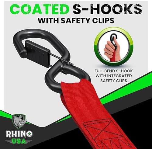 Rhino USA Retractable Ratchet Straps - 1in x 10ft - Image 5
