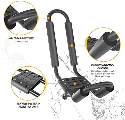 Model X35 Truck Rack with 8 Non-Drilling C-Clamps and Kayak J-Racks with - Image 3