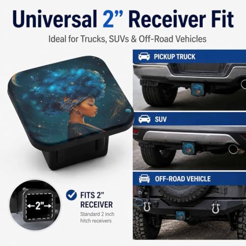 2" Hitch Cover African Woman Rubber Towing Hitch Covers Hitch Protector - Image 4