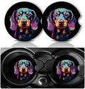 2Pcs Dog Car Coasters, 2.75" Neoprene Rubber Cars Cup Holder Coasters by Databa