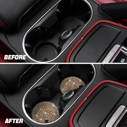 Zpana Bling Car Cup Holder Coaster, Shockproof Auto Interior Decorative Coasters - Image 6