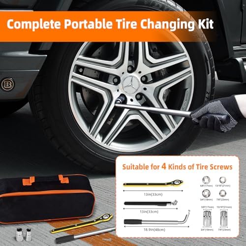 Car Jack Kit, Scissor Jack for Car 2 Ton, Portable Tire Changing Kit - Image 5