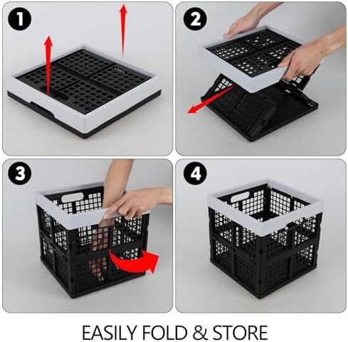 3 Packs 18 L Collapsible Milk Crate, 11 Inch Cube Storage Bin - Image 7