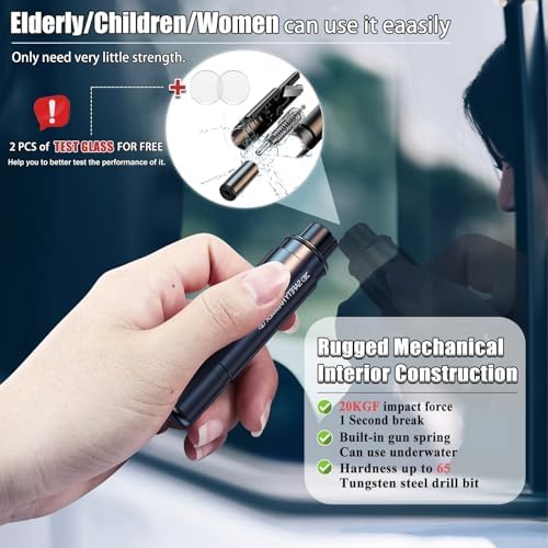 4 Pack Safe Hammer Glass Breaker Underwater, 2-in-1 Car Safety Hammer Window - Image 4