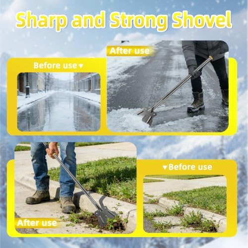 59" Heavy Duty Floor Scraper, Flat Shovel, Garden Cleaning Shovel, No Break - Image 3