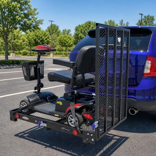 Silver Spring Folding Steel Wheelchair Scooter Carrier, 500 lb, 42 in Ramp - Image 3
