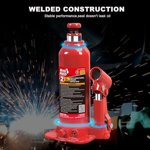 Big RED Welded Car Bottle Jack - Image 3