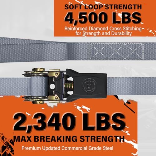 Haccoplanet Ratchet Tie Down Straps, 1 in x 16 ft - Image 4