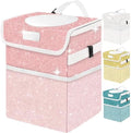 Cute Mini Car Trash Bag with Lid, Glitter Garbage Can Bin Hanging by BAOGCOYO