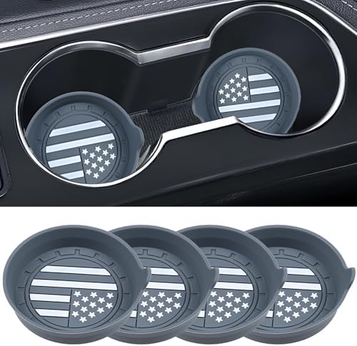 Amooca 4-Pack Car Cup Coaster Silicone Spill-Proof Cup Holder Inserts by Amooca