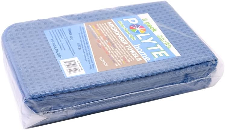 POLYTE 380 GSM Microfiber Waffle Kitchen Dish Tea Towel, 16x28 in, 8 Pack - Image 5