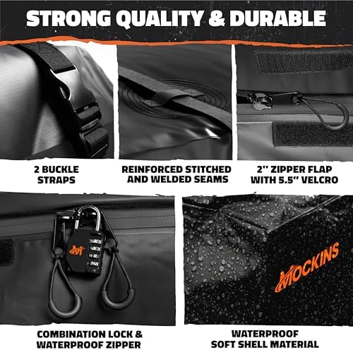 Mockins Square Trailer Hitch Cargo Carrier & 30 Cu Ft Waterproof Cargo Bag - Image 7