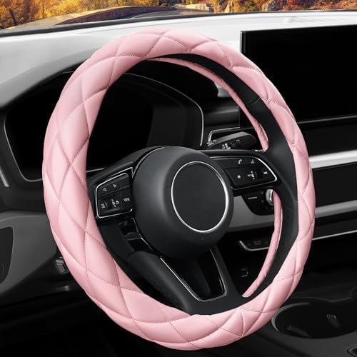 YHONGJT Soft Microfiber Leather Steering Wheel Cover, Universal 15 Inch - Image 3