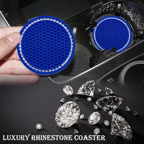 2PCS Bling Cup Holder Coaster, 2.75 Inch Auto Car Cup Holder Insert Coasters - Image 6