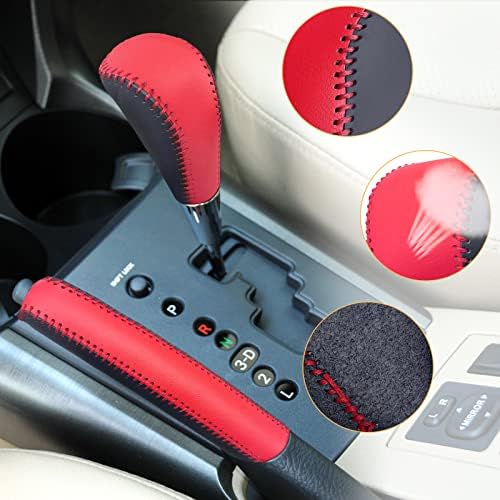 Black Red Handbrake&Shift Knob Cover Compatible - Image 5