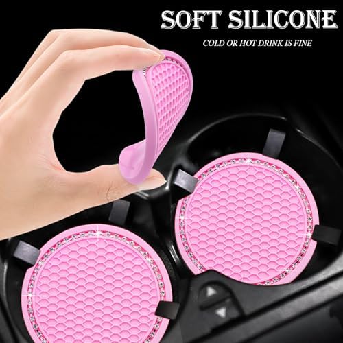 4PCS Bling Cup Holder Coaster, 2.75 Inch Auto Car Cup Holder Insert Coasters - Image 4