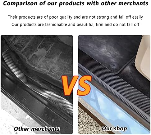 5PCS Car Door Sill Protector, Carbon Fiber Threshold/Rear Bumper Guard - Image 4