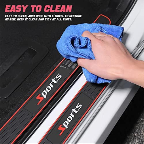 4PCS Car Door Sill Plate Protectors, Auto Door Entry Guards Sill Scuff Cover - Image 3