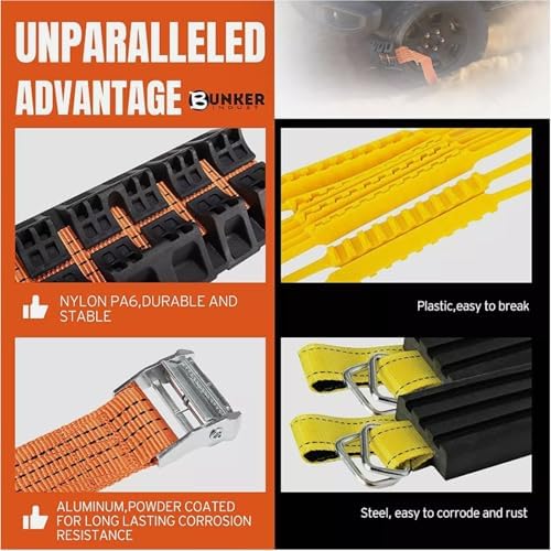 Brilluxa Tire Traction Straps, Anti-Skid Bands and Recovery Grip Aids, 2-Piece - Image 3