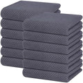 Homaxy 100% Cotton Waffle Weave Kitchen Dish Towels 12-Pack, Dark Grey by Homaxy
