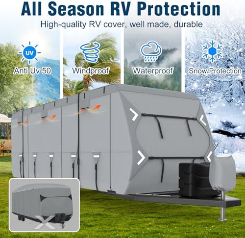 Mofeez RV Cover, 27-30ft Travel Trailer Cover, Heavy Duty 7 Layer Top Anti-UV - Image 3