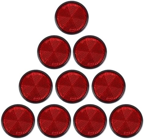 10 Pack Red Self Adhesive Round Reflectors, E9 Approval by YinaolanAutomotiveParts
