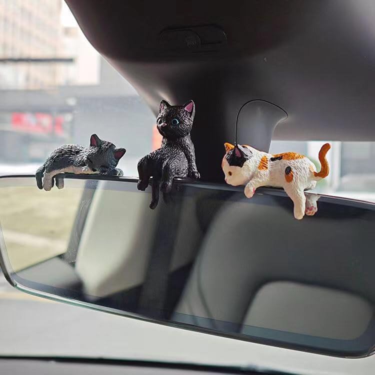 12 Pcs Cute Cat Car Accessories Funny Resin Cat Figurines - Image 5