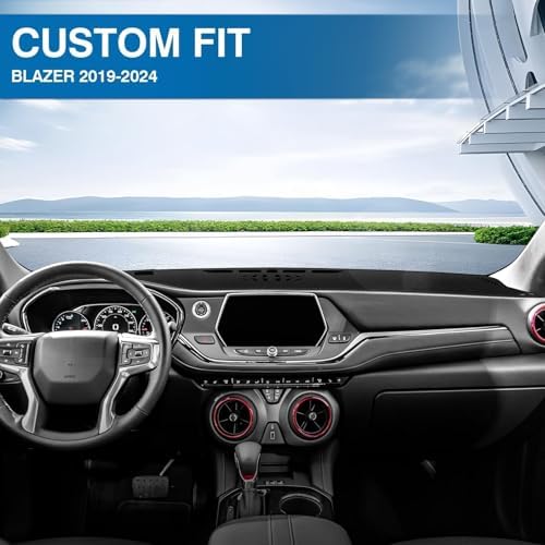 KUST Black Dash Cover for Chevy Chevrolet Blazer 2019-2024 2025 2026 Polyester - Image 3