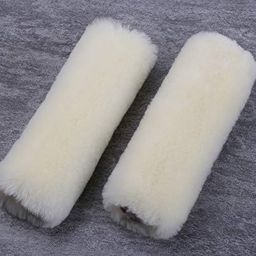 OGLAND 2 Pack Sheepskin Car Seat Belt Cover Pads | Wool Seatbelt Cushions by OGLAND