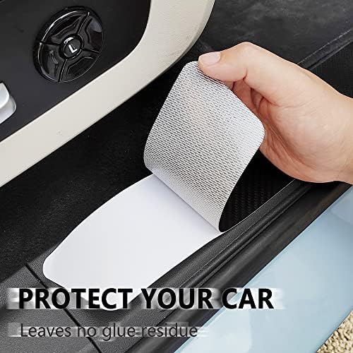 5PCS Car Door Sill Protector, Carbon Fiber Sport Threshold/Rear Bumper Guard - Image 3
