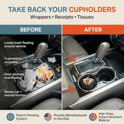 Trash Trapper Car Trash Can Cup Holder | Extra Small Car Trash Can - Image 2