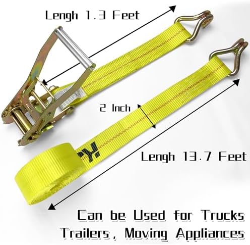 KJE Ratchet Straps Heavy Duty, 000 Lbs Max Break Strength, Tie Down Ratcheting - Image 6