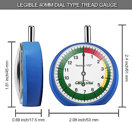 GODESON Tire Tread Depth Gauge, Dial Type Tire Tread Depth Gauge Professional - Image 3