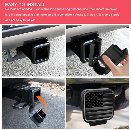 2 Inch Trailer Hitch Cover, Tow Hitch Covers, American Flag Tow Receiver Tube - Image 6