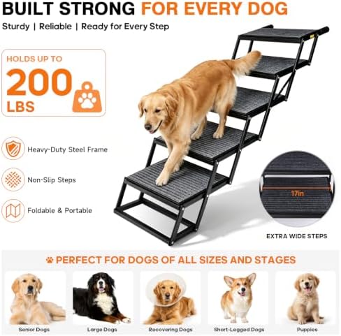 Foldable Dog Steps for Car SUV Truck, Dog Car Stairs for Large Dogs - Image 4
