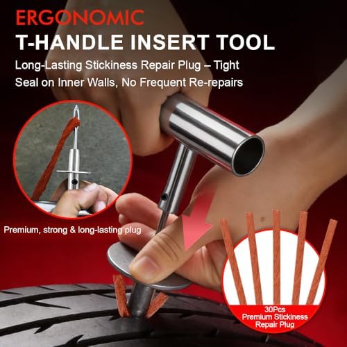 77Pcs Tire Plug Kit, Heavy Duty Tire Repair - Image 7