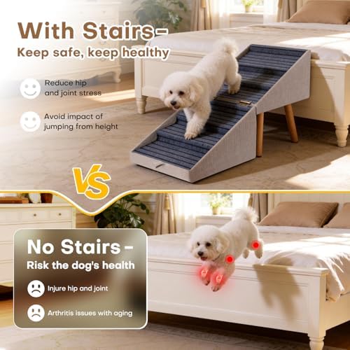 Dog Ramp for Bed Foldable Pet Stairs for High Beds 21.06" H - Image 6