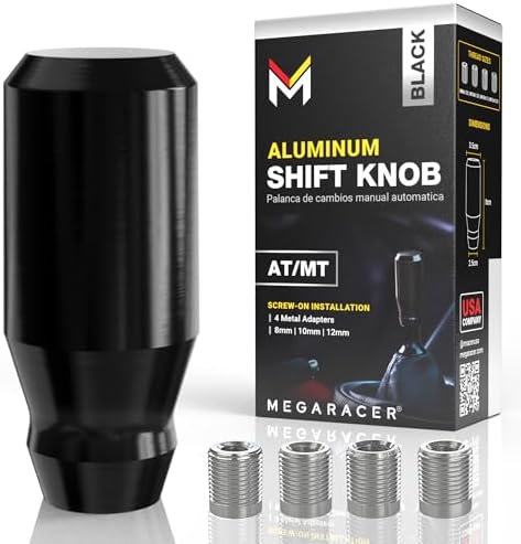 JDM Style Shift Knob for Gear Stick Shifter, 5 6 Speed Manual, Gloss Black by MegaRacer