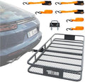 TUFFIOM 70"x30"x6" Folding Hitch Mount Cargo Carrier Basket, 500lbs Steel Car by TUFFIOM