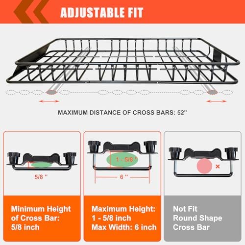 Roof Rack Carrier Carrier Basket 65"*39"*6"+Waterproof Bag 20 Cubic Feet - Image 4