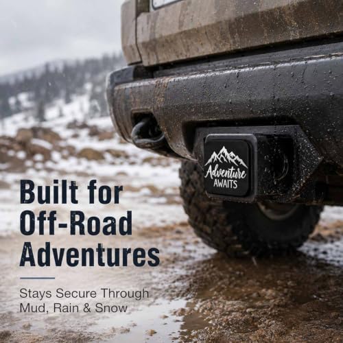 Adventure Awaits Mountain 2" Hitch Cover, Rubber Towing Hitch Covers Hitch - Image 3