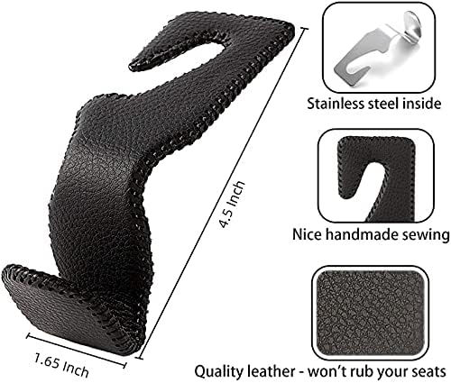 Purse Hook for Car, Superior Leather Headrest Hanger Matching Cars Interior - Image 6