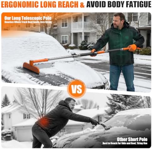62'' Extendable Snow Brush & Ice Scrapers, Snow Shovel - Image 3