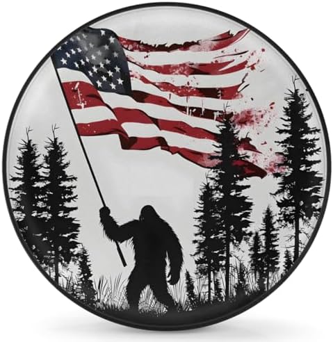 Rv Spare Tire Cover Wheel Bigfoot Flag Mountai Fun Tire Covers Wheel Protectors by FengQuGou