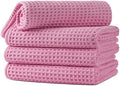 Microfiber Waffle Hand Towels, 4 Pieces, Fast Drying, Lint Free 430 GSM by Unknown