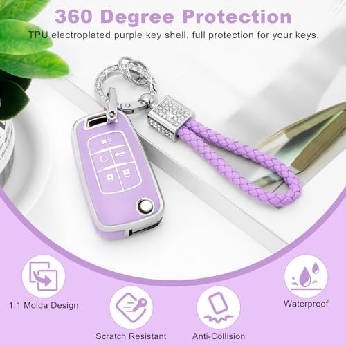 PIFOOG Key Fob Cover Fit for Chevy 5 Button Malibu Equinox Camaro Trax - Image 4