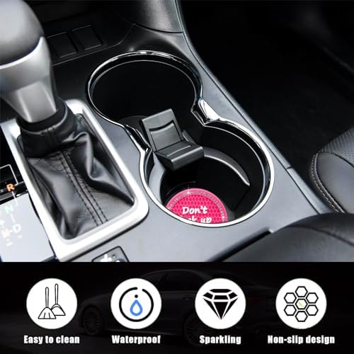 Ziciner 4 Pack Bling Car Cup Holder Coaster, 2.75 Inch Anti-Slip Auto Insert - Image 3